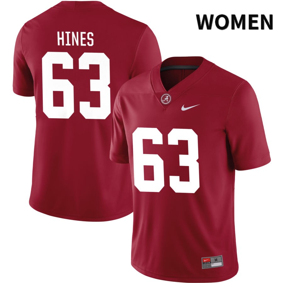 Alabama Crimson Tide Women's Wilder Hines #63 NIL Crimson 2022 NCAA Authentic Stitched College Football Jersey PU16B72PI